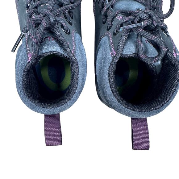 Kuru Quest Hiking Boots Womens 6.5 Black Purple Leather Outdoor Shoes NO INSOLES - Picture 6 of 8